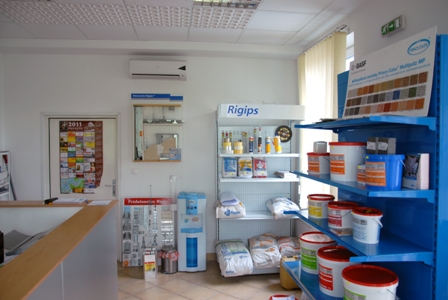 Predajňa RIGIPS, farieb a stierok